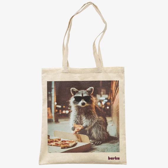 Barka natúr mosómedvés pizzás vászontáska